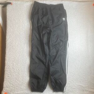 Vintage adidas men's black white stripe trefoil embroidered baggy track pants xl